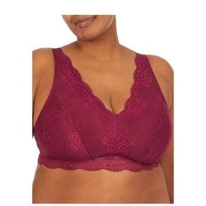 ❤️3/$25 Secret Treasures Red Wine Women's Plus Size Lace Bralette -Size 2x NWT
